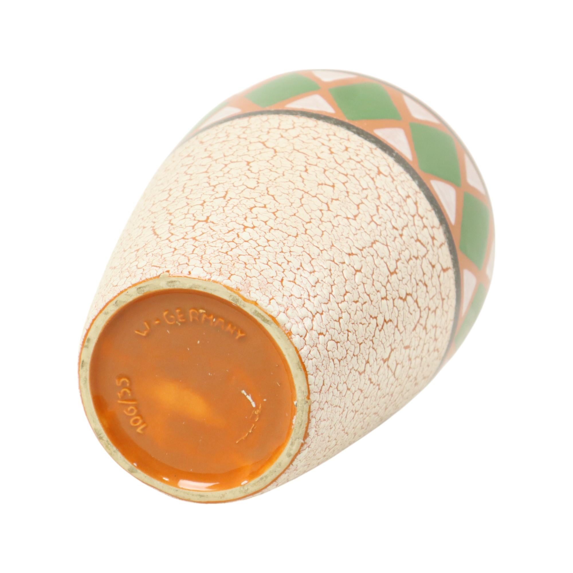 Vaso Jasba d'epoca Germania Ovest Ceramica Craquelé 106-35 in vendita 3