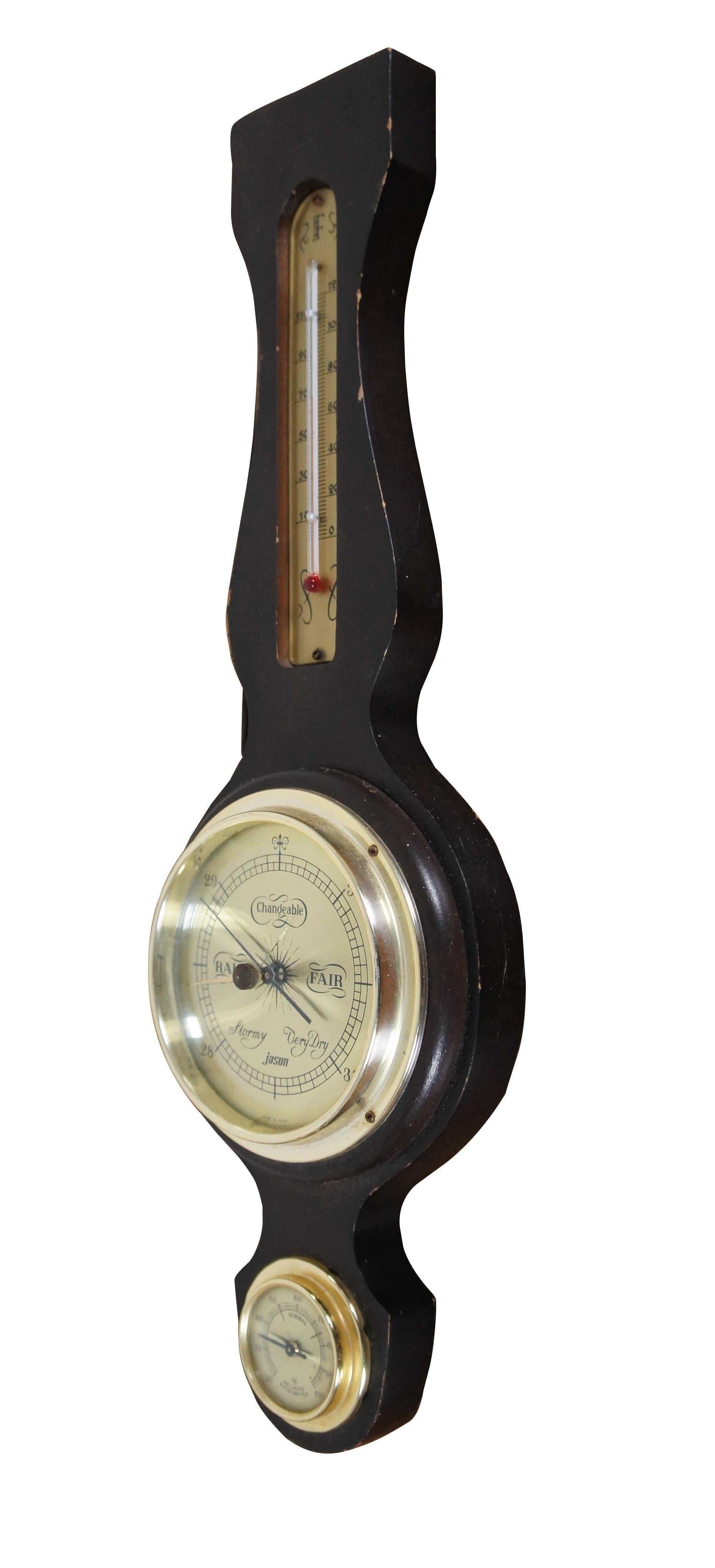 Vintage Jason Banjo Weather Barometer Hygrometer Thermometer Japan 17