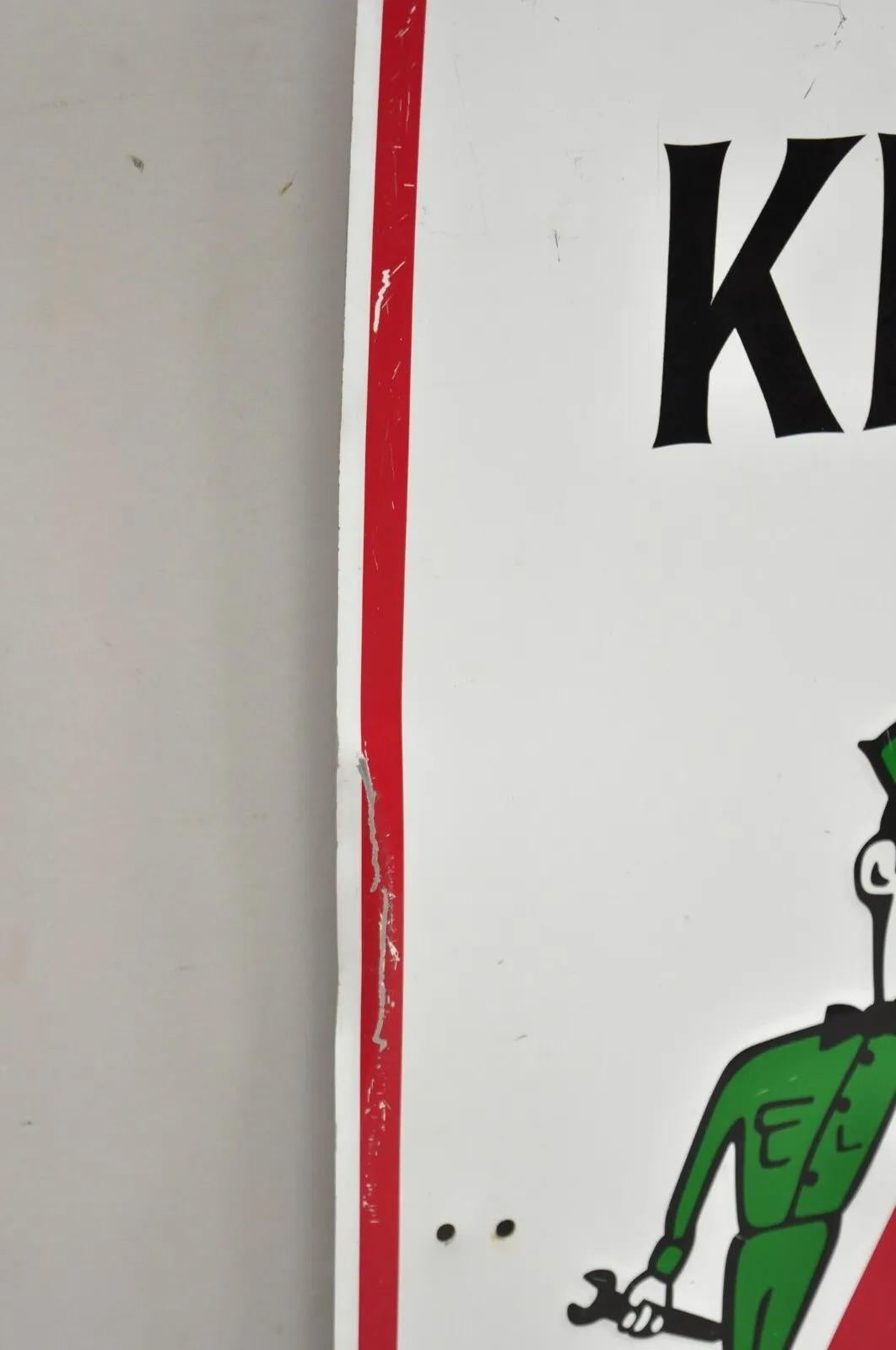 Vintage Jasper Engines & Transmissions Ken's Auto Repair Sheet Metal Retail Sign In Good Condition In Philadelphia, PA