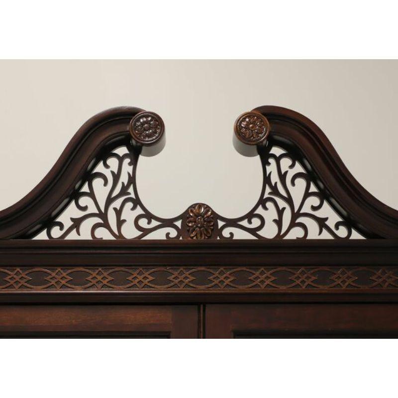 JASPER Solid Cherry Chippendale Style Secretary Desk In Excellent Condition In Charlotte, NC