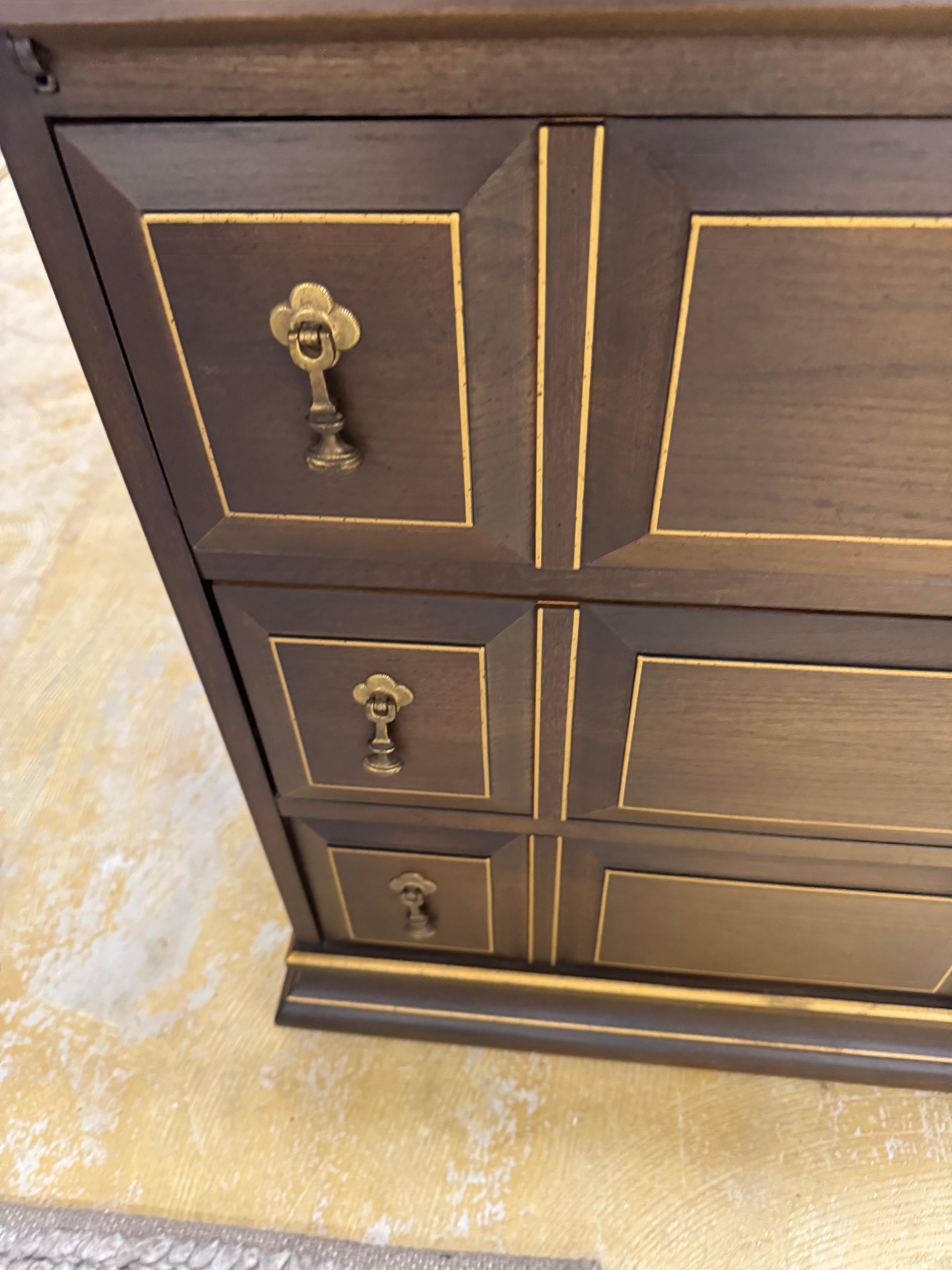 Vetro Scrivania con ante a ribalta in stile Jasper vintage &  Armadietto in vendita