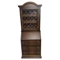 Antique Jasper Style Drop Front Secretary Desk &  Cabinet