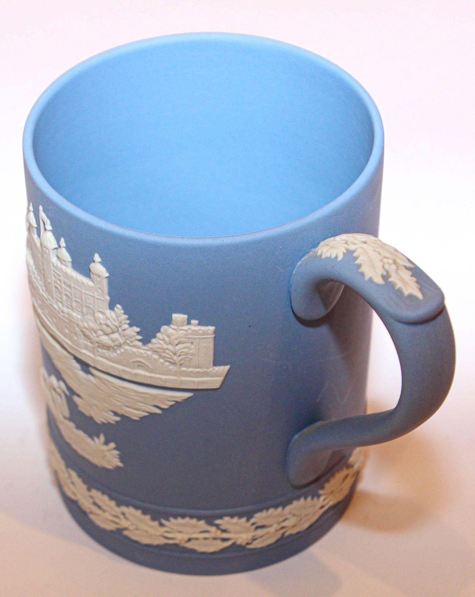 Vintage Jasperware Christmas Mugs by Wedgwood Set of 4 circa 1970's For