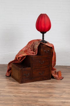Vintage Javanese Staircase Tansu Cabinet in Japanese Style with Four Drawers