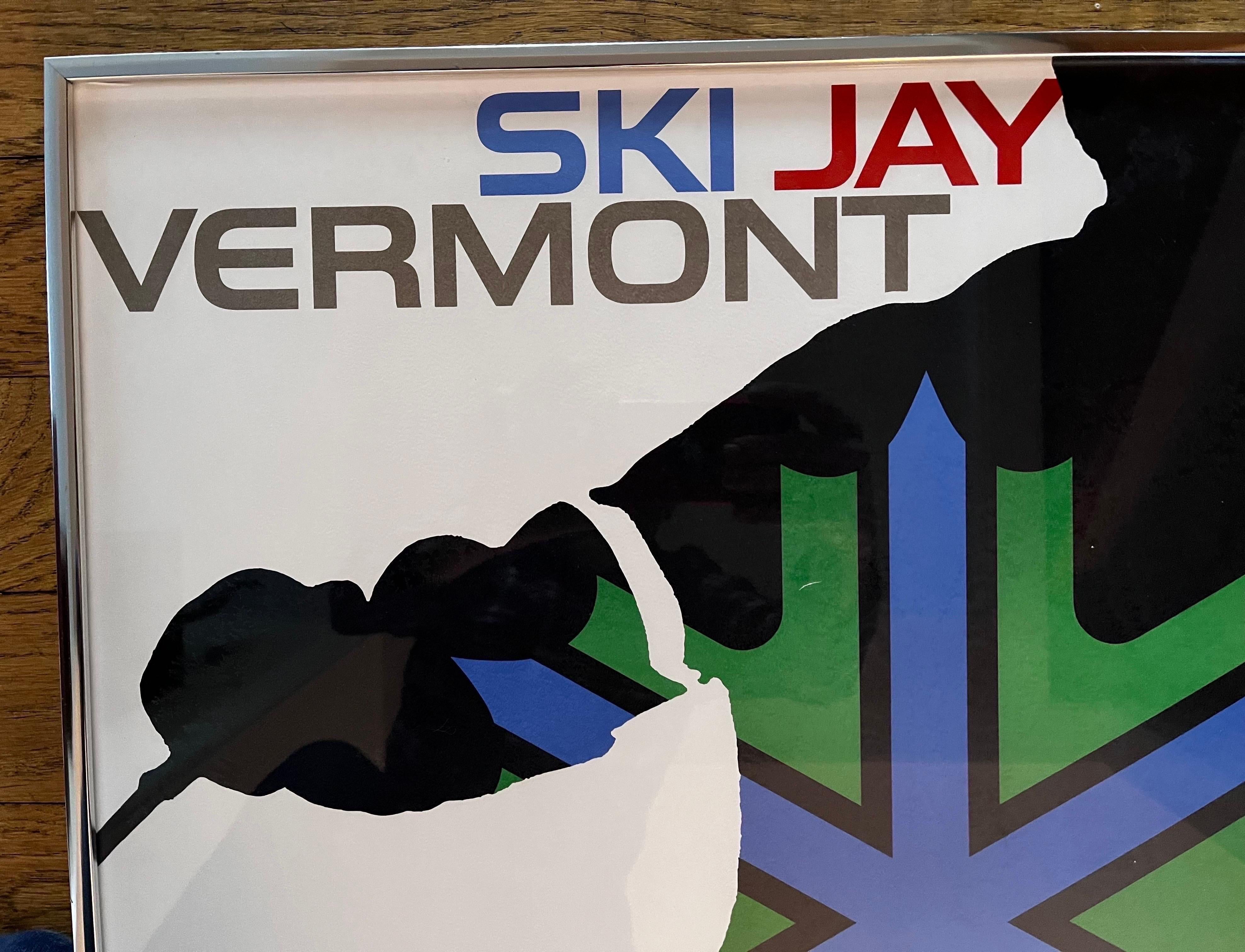 Américain Affiche de ski vintage Jay Peak du Vermont (années 1980) en vente
