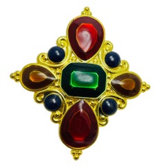 Vintage JAY STRONGWATER signed gold enamel jewel mogul pendant enhancer