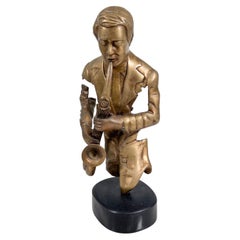 Vintage Jazz Player Saxaphone Musician Sculpture Figurine