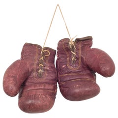 Retro J.C. Higgins Leather Boxing Gloves, circa 1950-1960