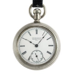 Vintage J.D. Burritt Brooksville Fla. 59MM Silver Manual Winding Pocket Watch