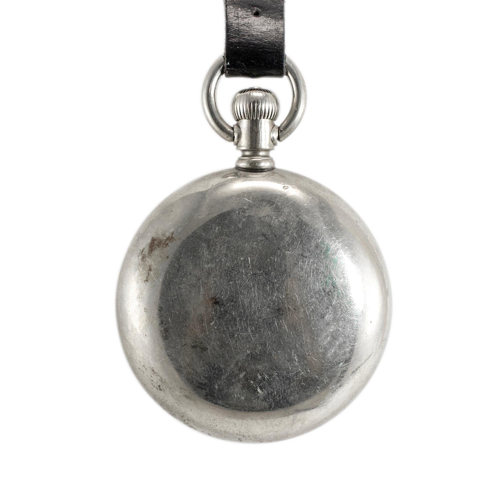 Vintage J.D. Burritt Brooksville Fla. 59MM Silver Manual Winding Pocket Watch For Sale 3
