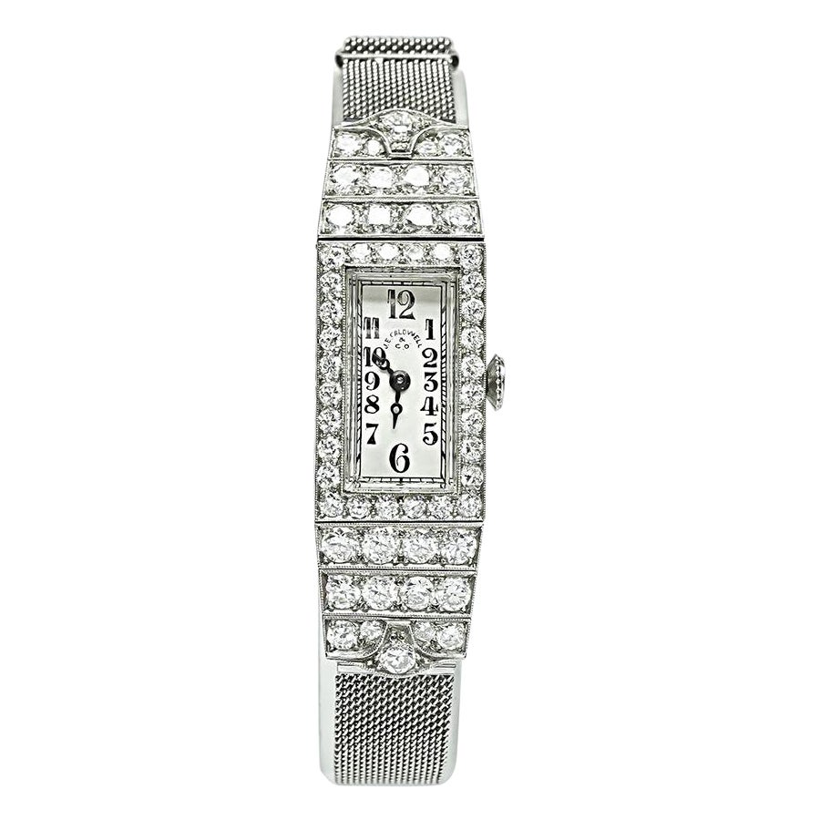 Vintage By Montre Caldwell 3.00ct Diamond Platinum en vente