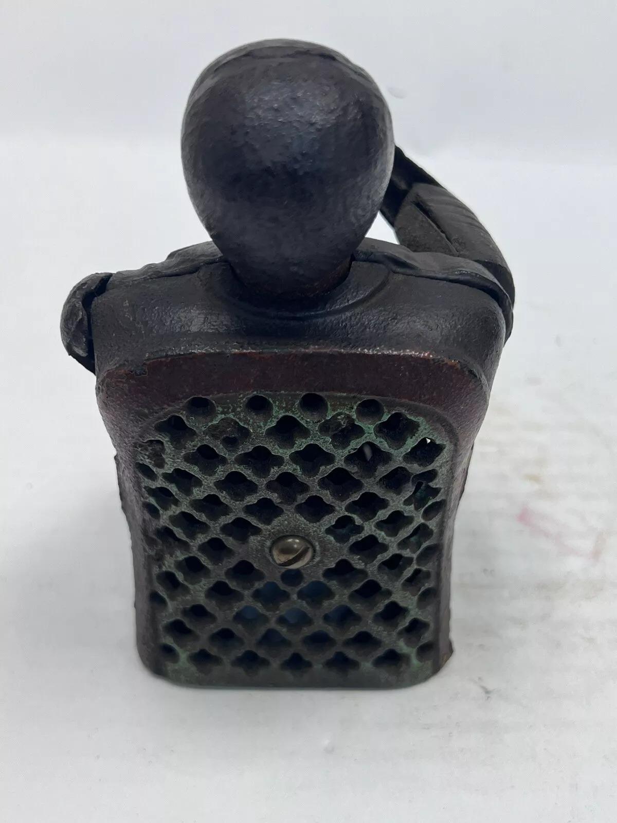 Vintage J.E Stevens Cast Iron Still Bank Tammany Hall Politician Coin Piggy Bank In Good Condition For Sale In Philadelphia, PA
