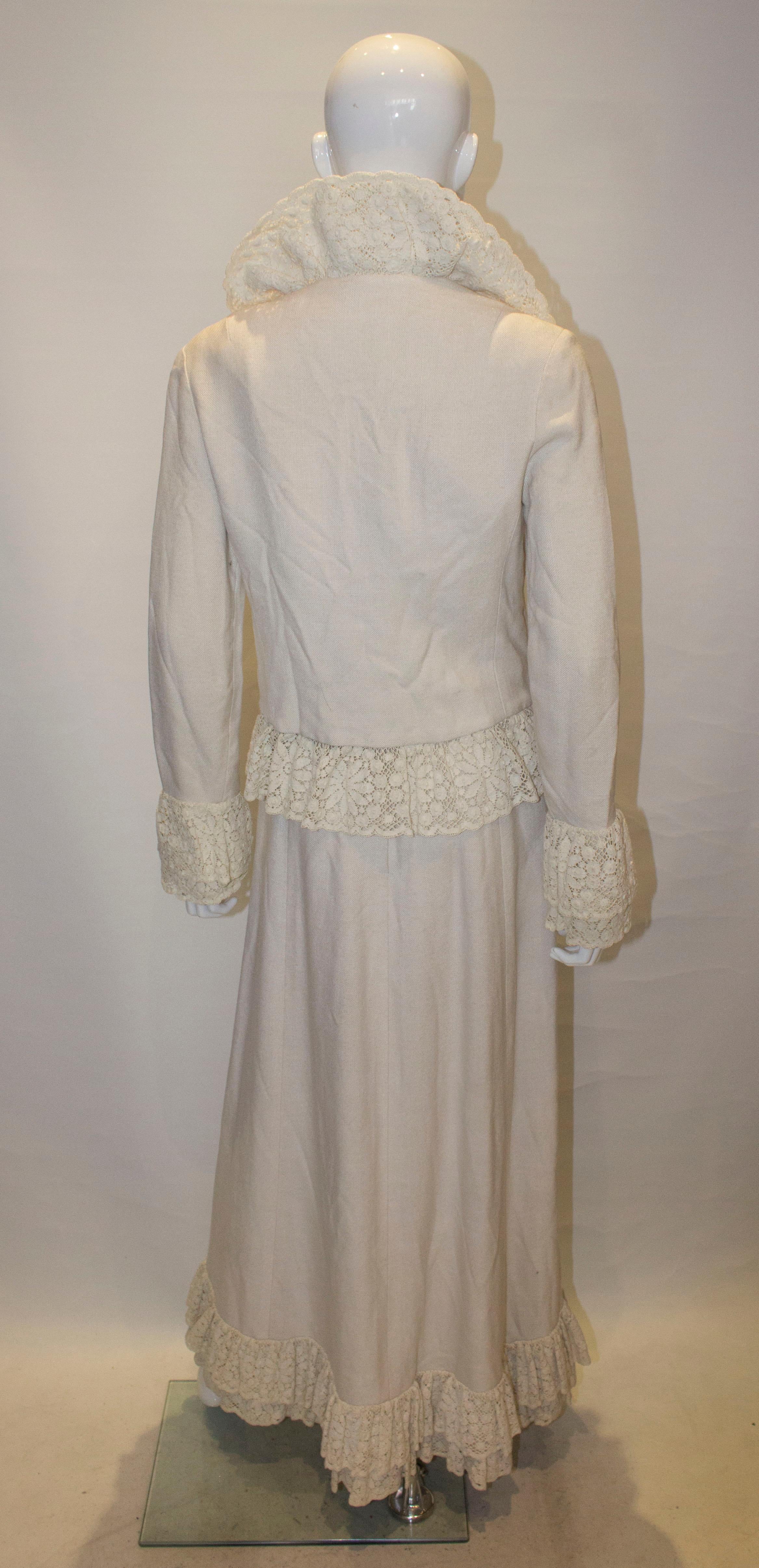 Vintage Jean Allen Long Dress and Matching Jacket For Sale 1