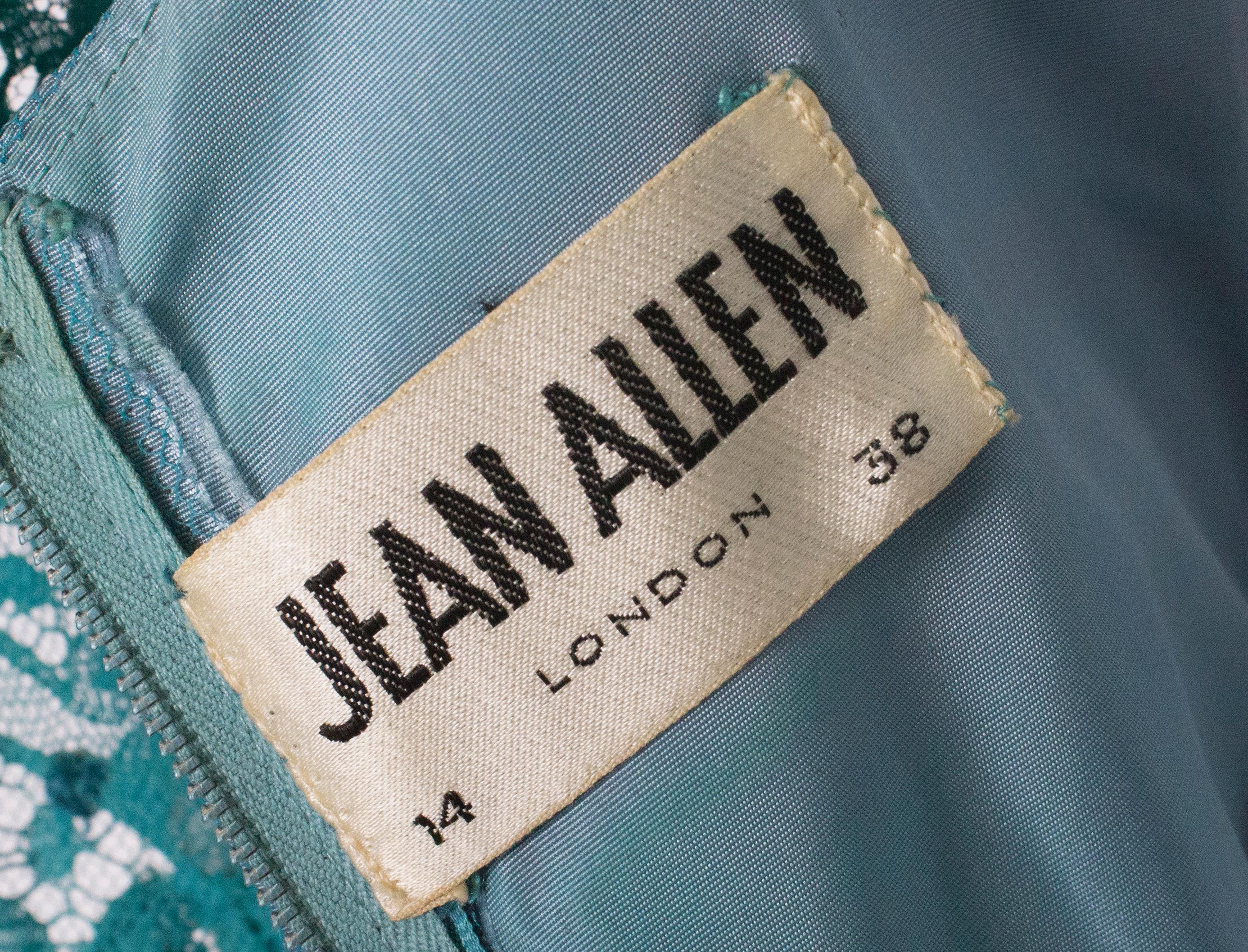 Vintage Jean Allen  Robe de cocktail en dentelle turquoise en vente 3