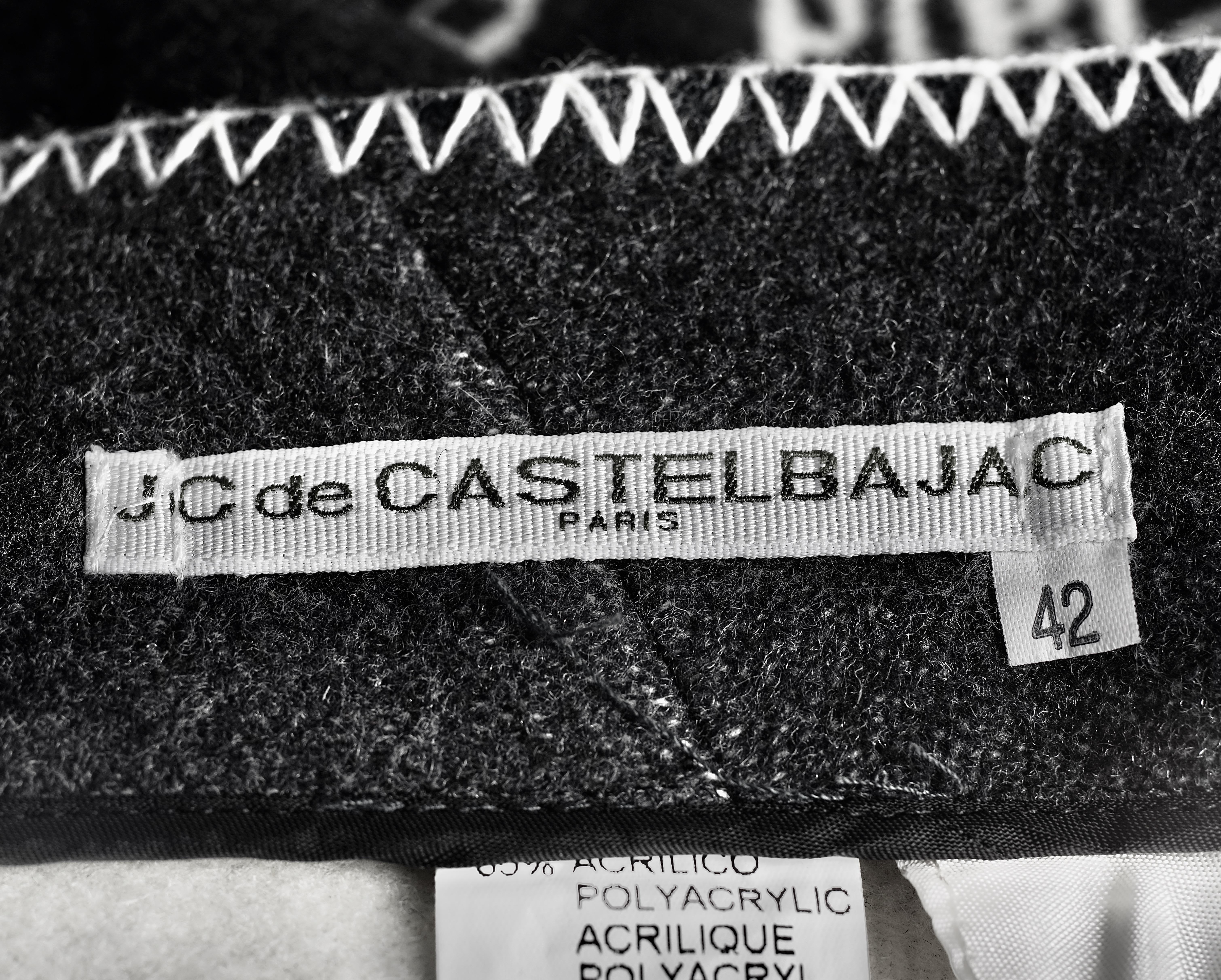Vintage JEAN CHARLES de CASTELBAJAC Jupe portefeuille « Couverture » en laine fantaisie en vente 5