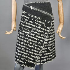 Vintage JEAN CHARLES de CASTELBAJAC "Couverture" Wrap Novelty Wool Skirt