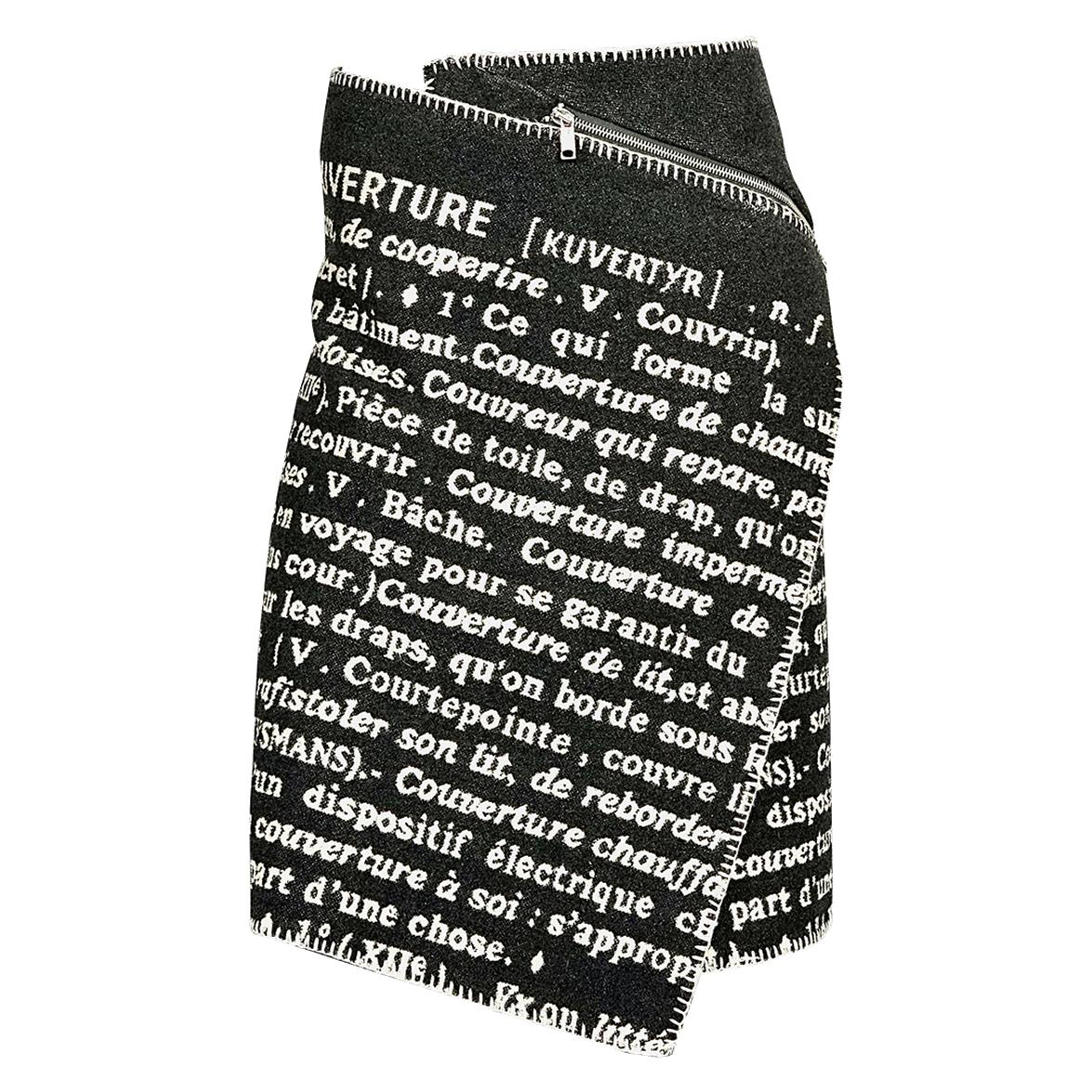Vintage JEAN CHARLES de CASTELBAJAC "Couverture" Wrap Novelty Wool Skirt