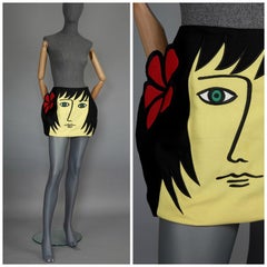 Vintage JEAN CHARLES de CASTELBAJAC Lady Face Novelty Skirt