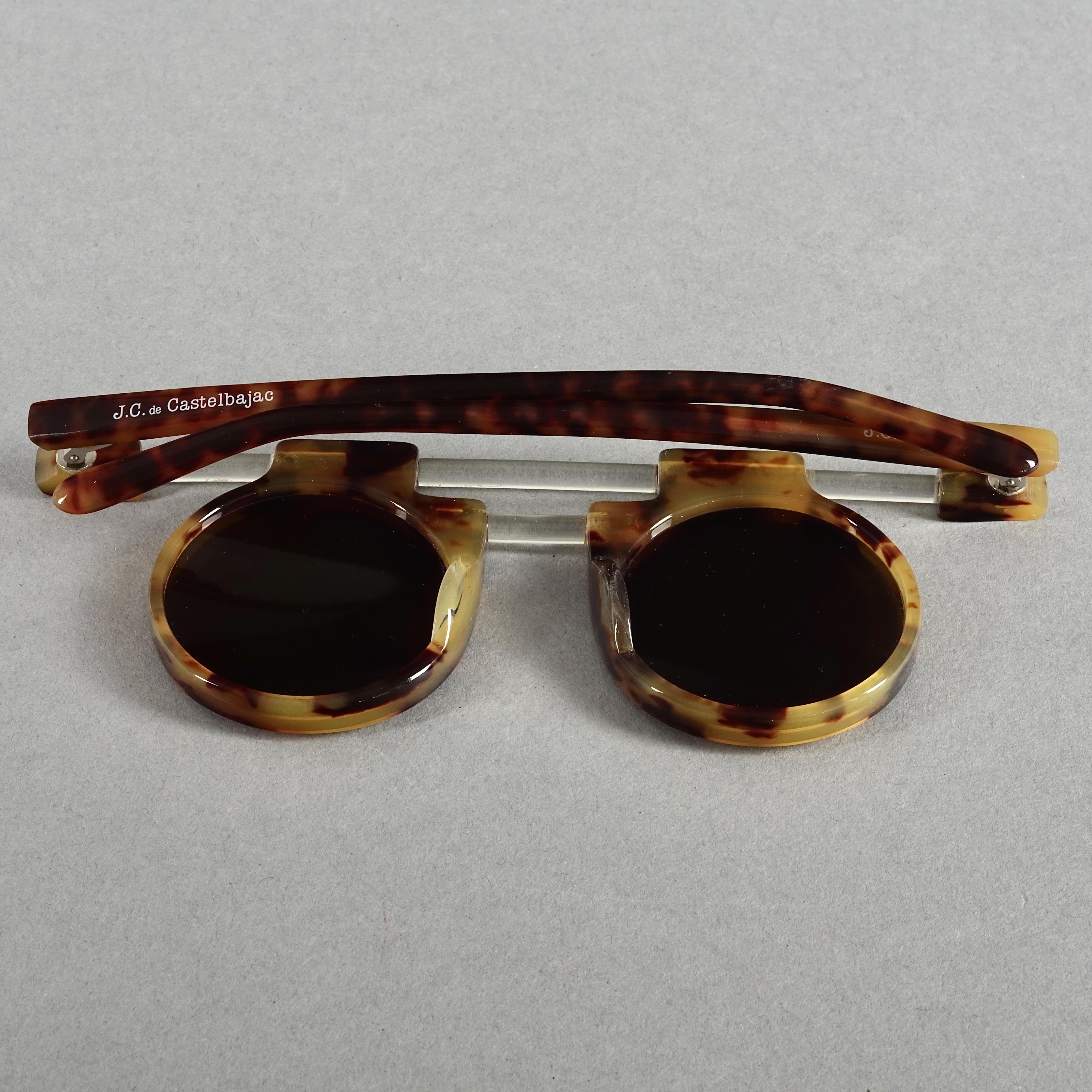 Women's or Men's Vintage JEAN CHARLES de CASTELBAJAC Lucite Tortoiseshell Futuristic Sunglasses