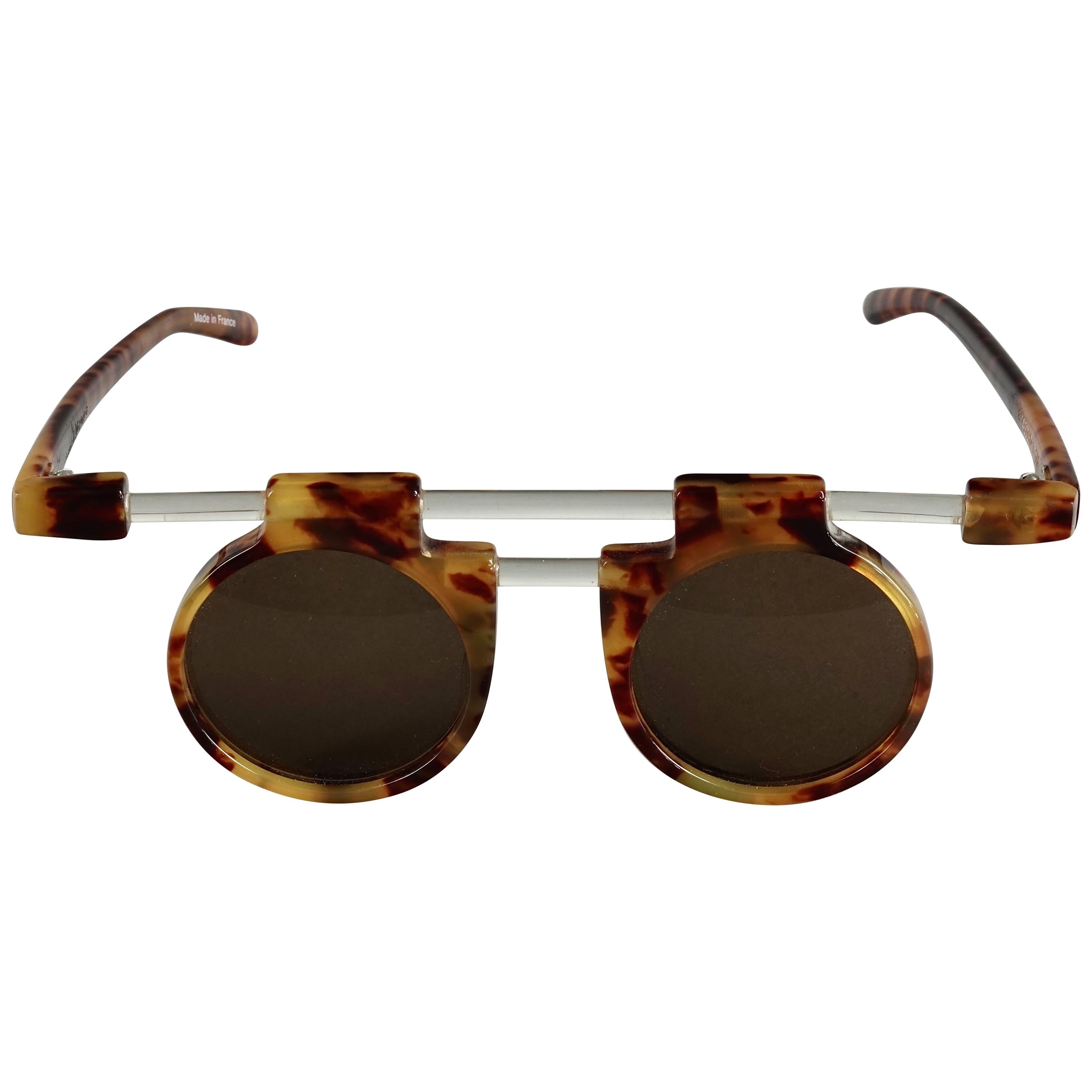 Vintage JEAN CHARLES de CASTELBAJAC Lucite Tortoiseshell Futuristic Sunglasses