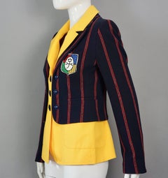 Veste blazer vintage JEAN CHARLES De CASTELBAJAC Trompe L'oeil College