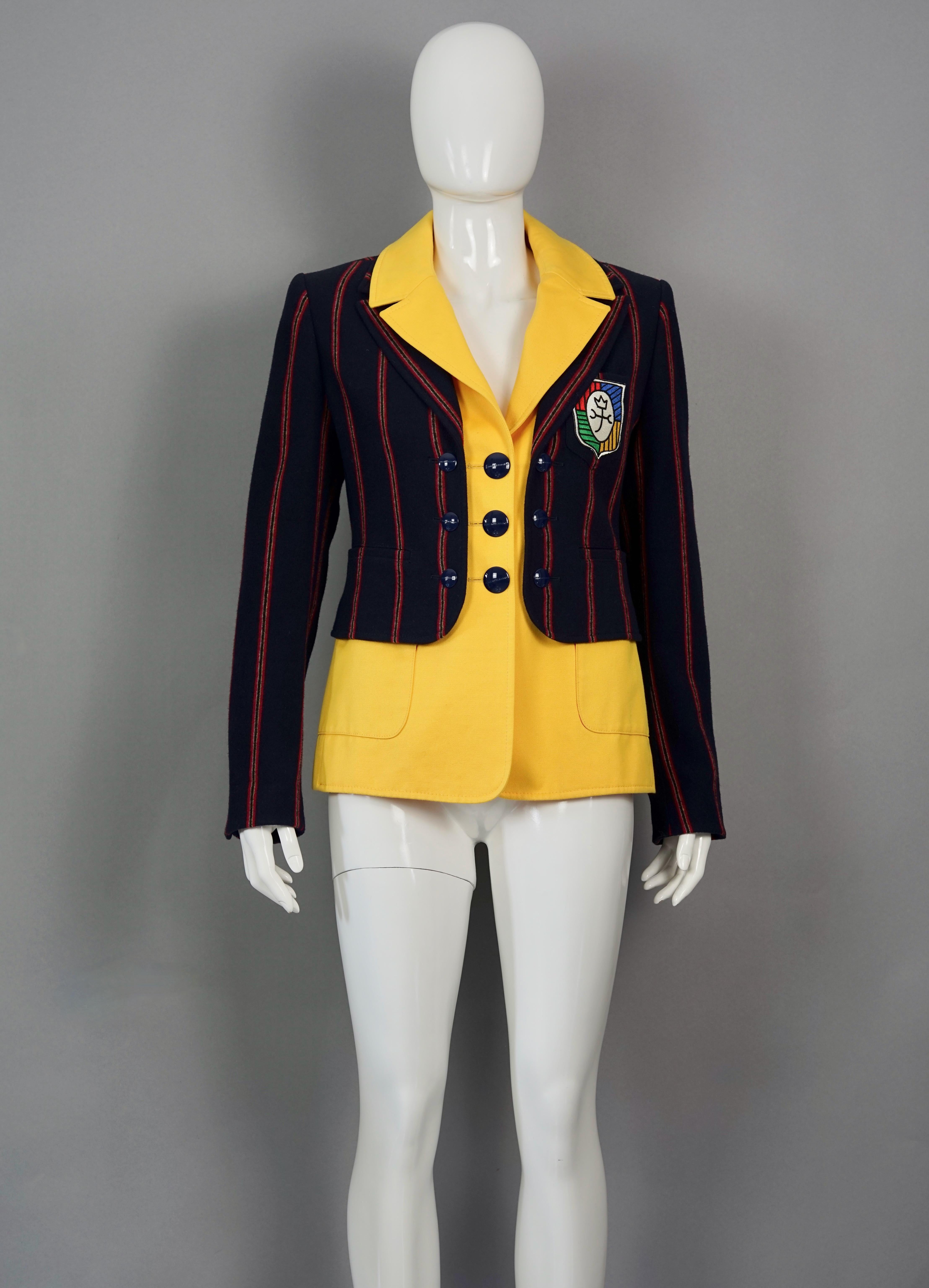 Vintage JEAN CHARLES De CASTELBAJAC Trompe L'oeil College Blazer Jacket In Excellent Condition For Sale In Kingersheim, Alsace