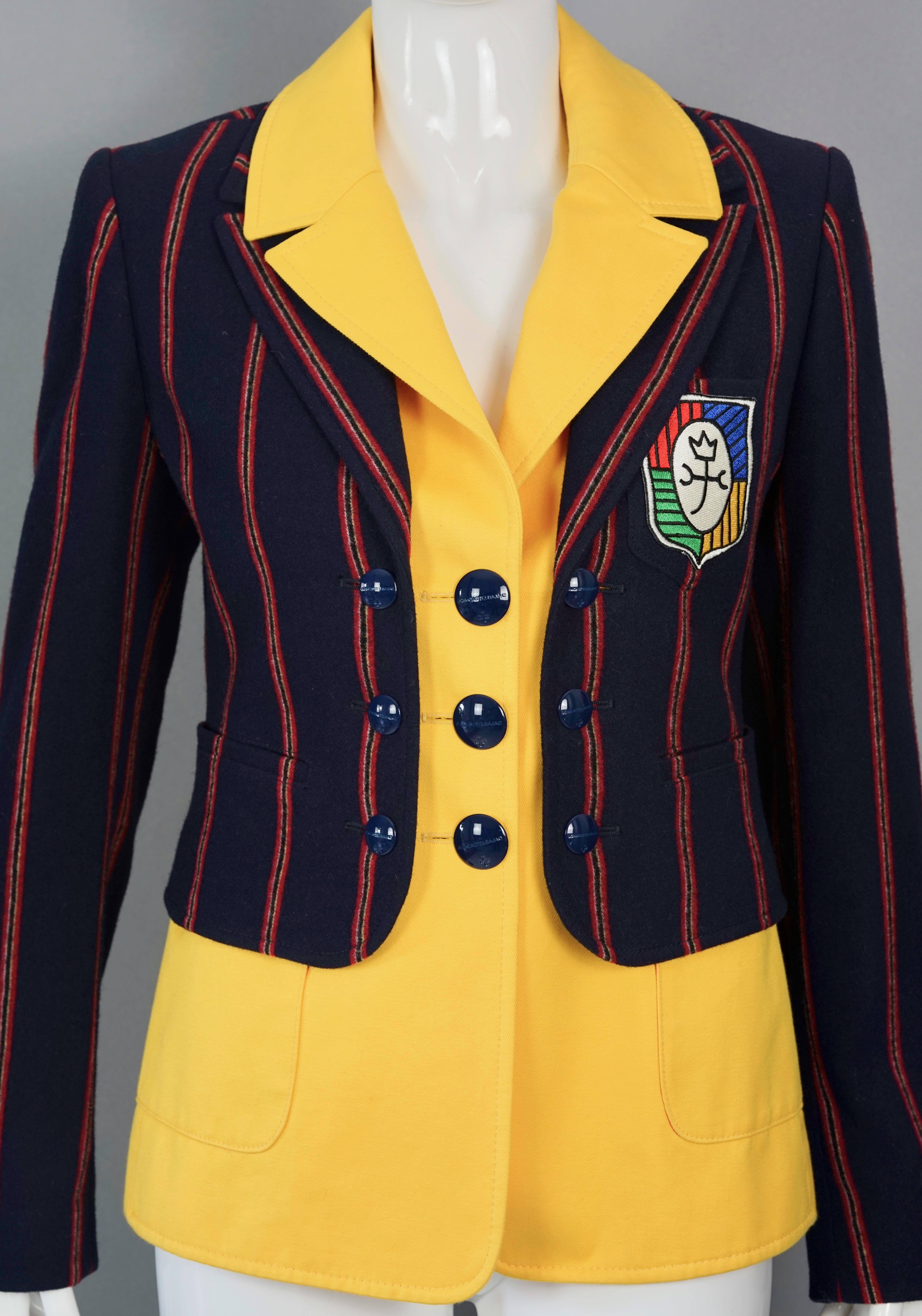 Women's Vintage JEAN CHARLES De CASTELBAJAC Trompe L'oeil College Blazer Jacket For Sale