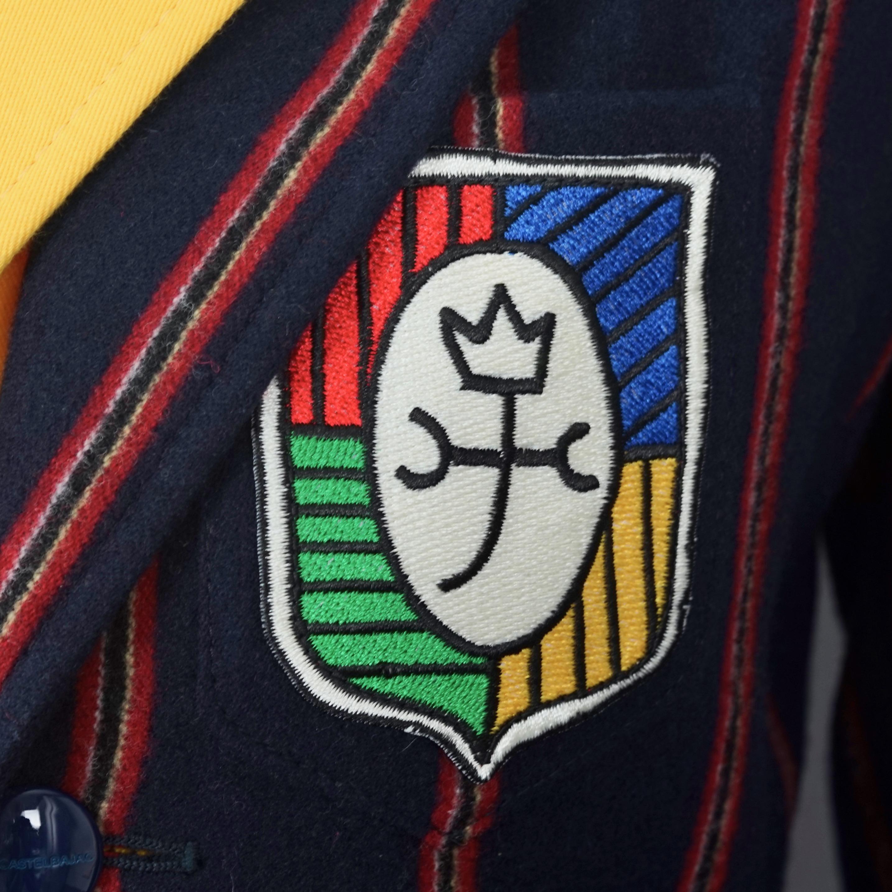 Vintage JEAN CHARLES De CASTELBAJAC Trompe L'oeil College Blazer Jacket For Sale 1