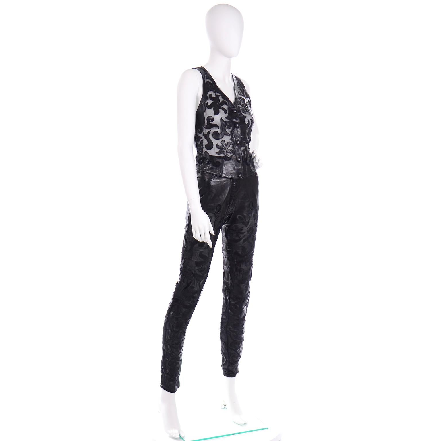 leather pants and vest