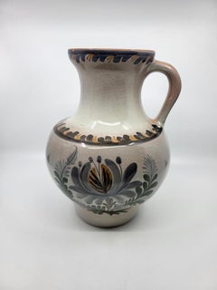 Vintage Jean De Lespinasse Hand-Painted Ceramic Pitcher Vase, France