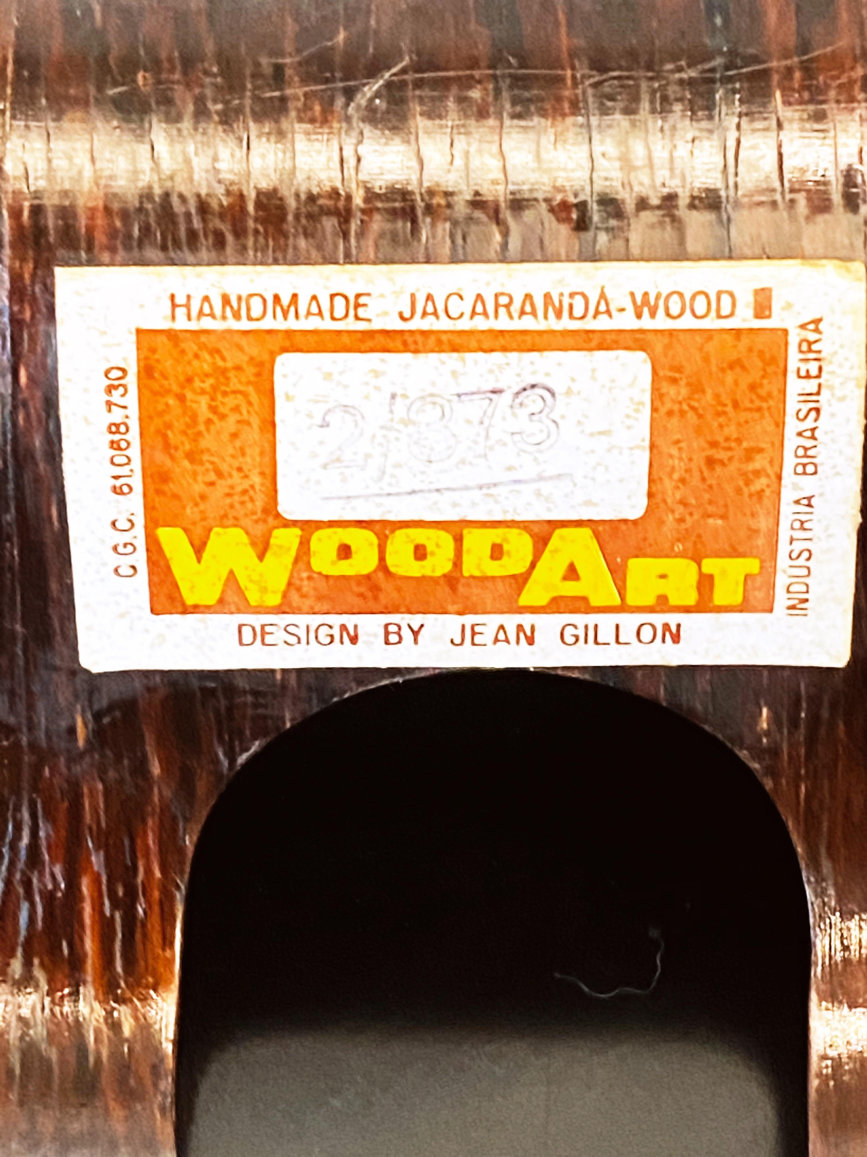Veneer Vintage Jean Gillon Pipe Stand in Jacaranda for Wood Art Midcentury, 1960s