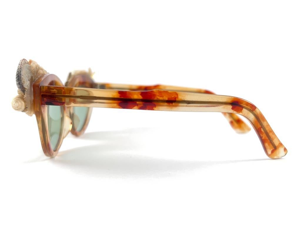 Beige Lunettes de soleil vintage Jean LoNVERT pour Kems œil de chat, fabriquées en France, années 1980 en vente