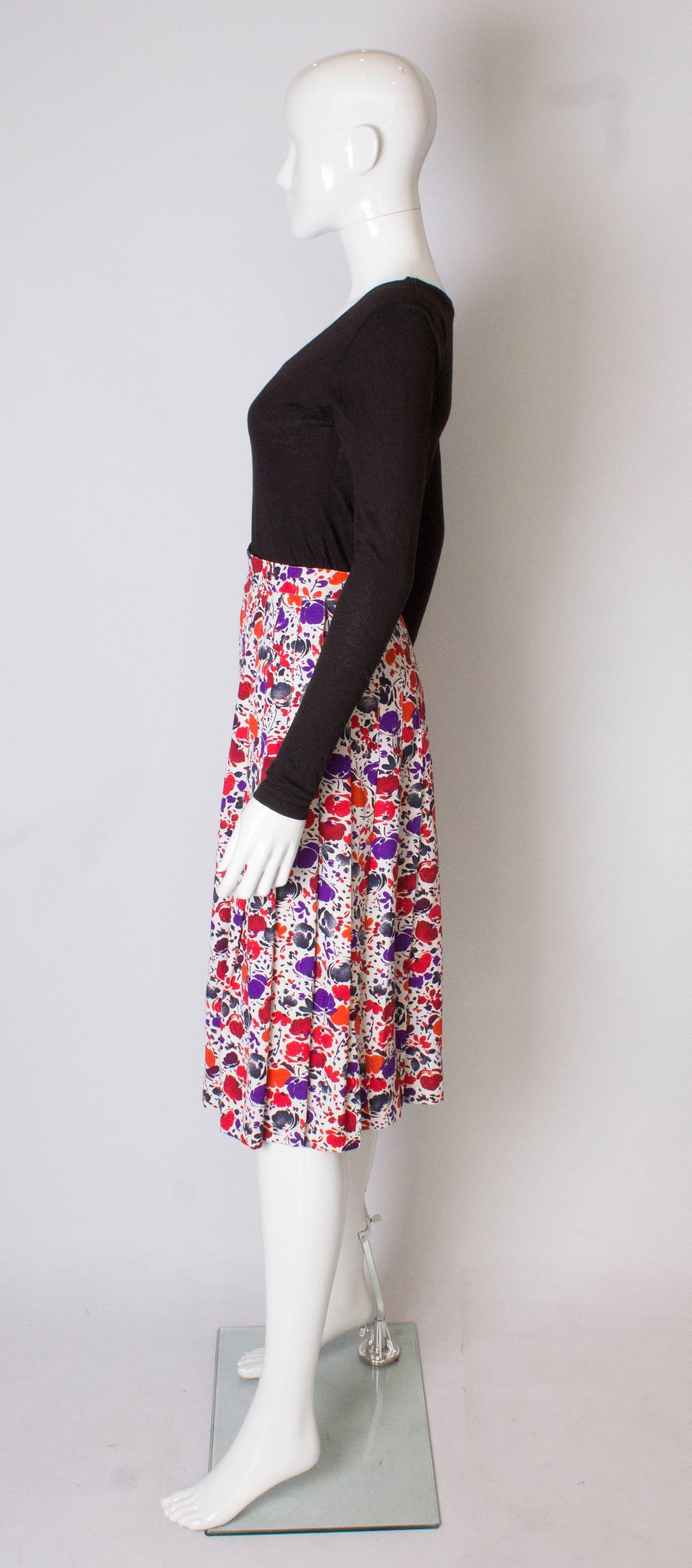 Women's A vintage 1980s floral printed pleated numbered Skirt by Jean Louis Scherer