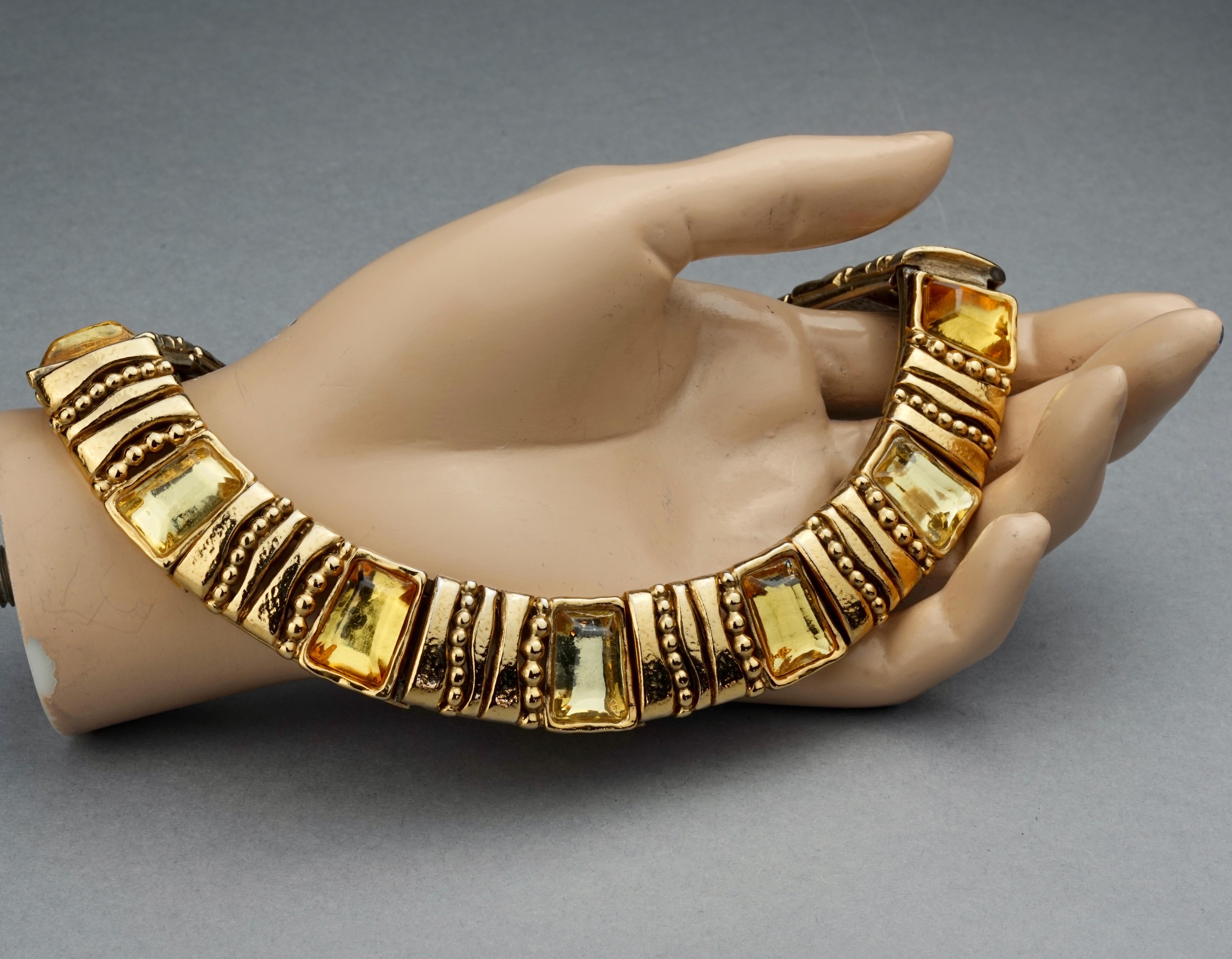 Vintage JEAN LOUIS SCHERRER Citrine Articulated Choker Necklace For Sale 3