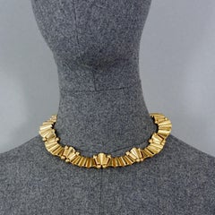 Collana a girocollo articolata con maglie cilindriche Jean-Louis Scherrer d'epoca