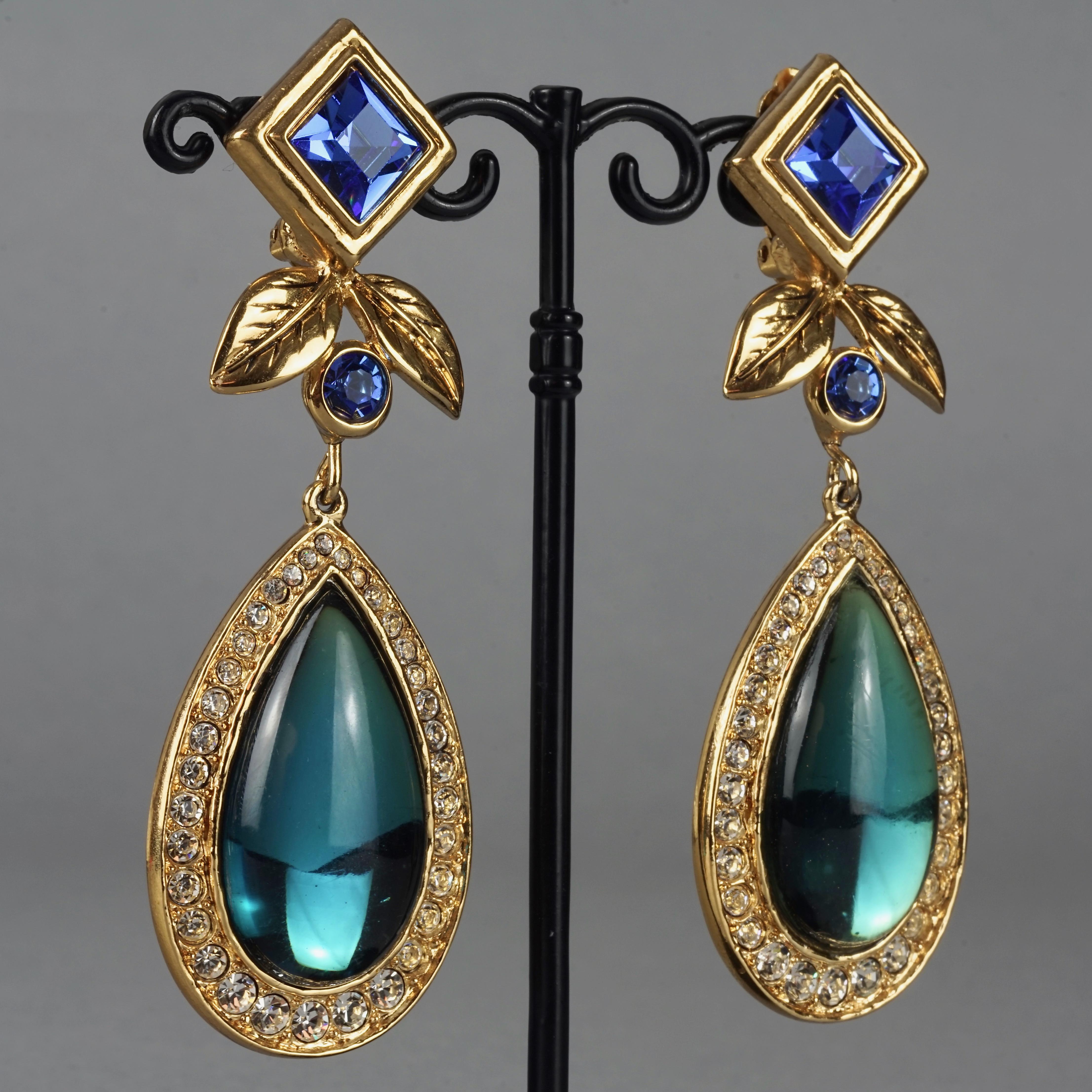 Women's or Men's Vintage JEAN LOUIS SCHERRER Geometric Jeweled Drop Earrings For Sale