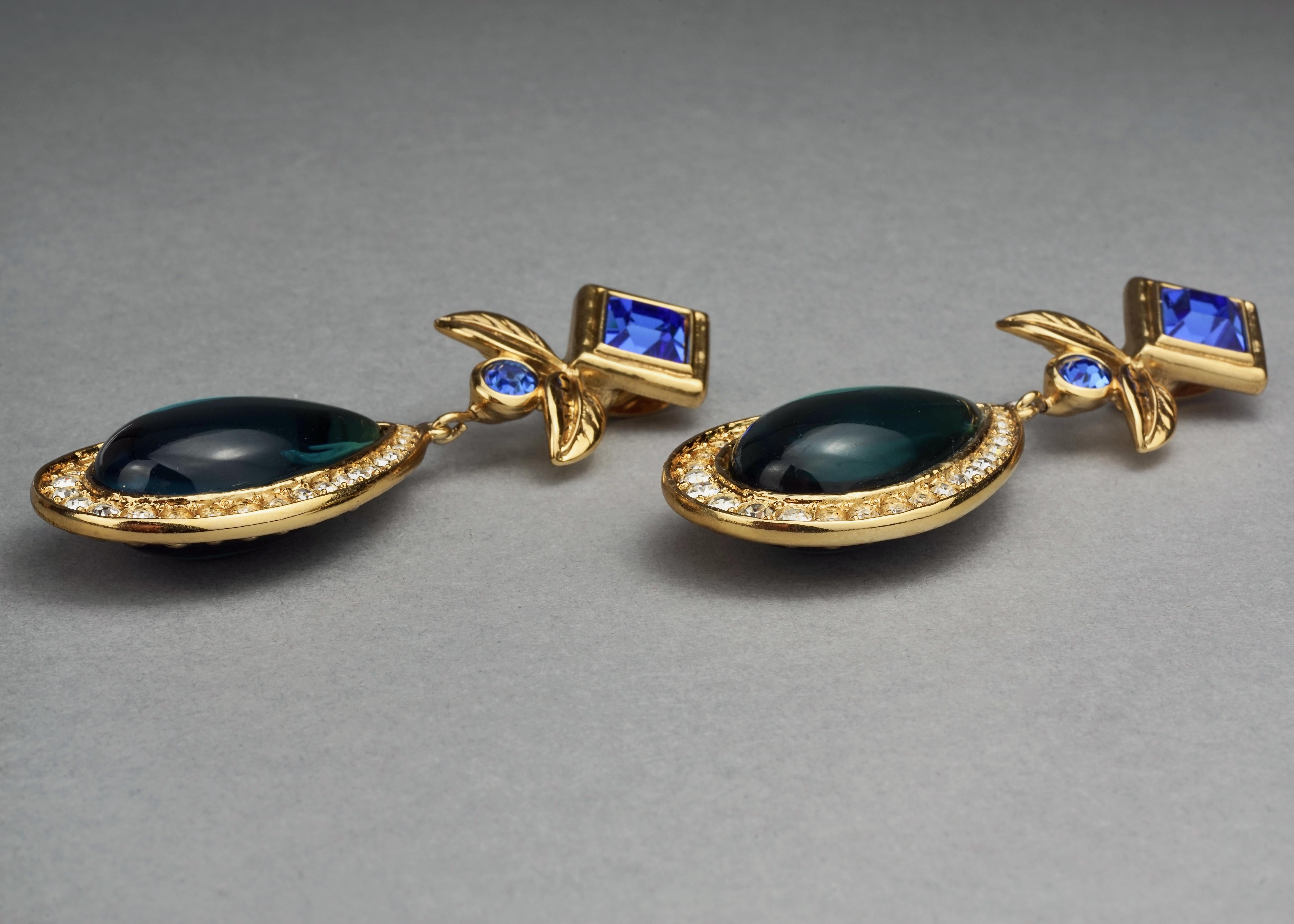 Vintage JEAN LOUIS SCHERRER Geometric Jeweled Drop Earrings For Sale 3