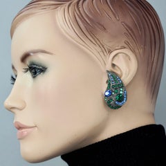 Vintage JEAN LOUIS SCHERRER Jewelled Teardrop Earrings