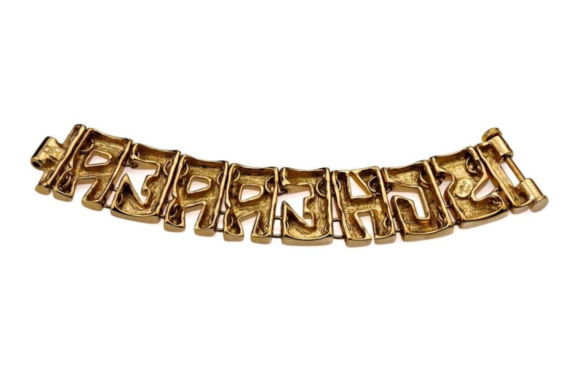 Vintage JEAN LOUIS SCHERRER Letters Spelled Out Bracelet For Sale 2