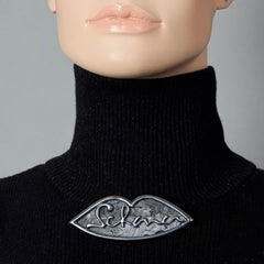 Vintage JEAN LOUIS SCHERRER Lips Signature Logo Brooch