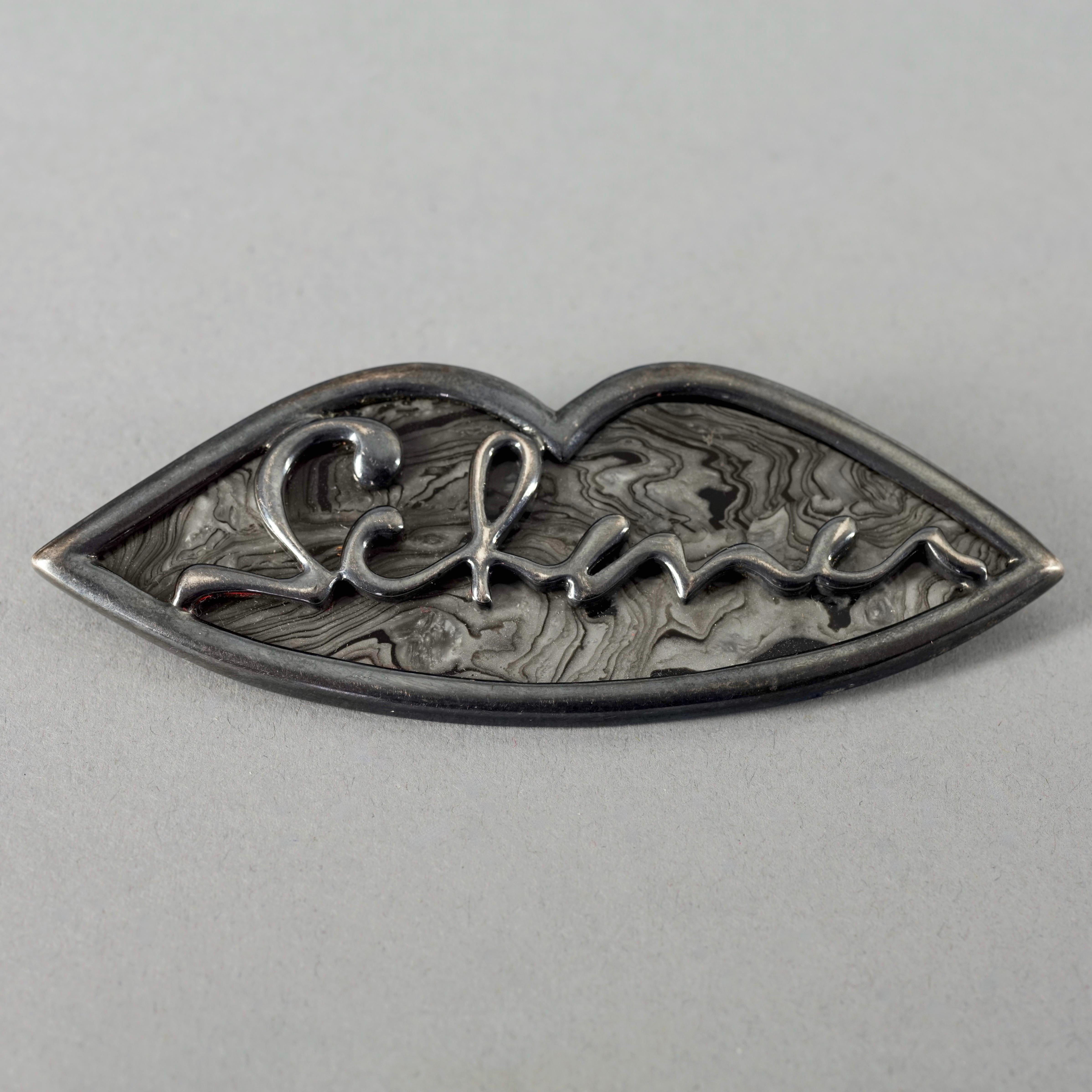 Women's or Men's Vintage JEAN LOUIS SCHERRER Lips Signature Logo Brooch For Sale