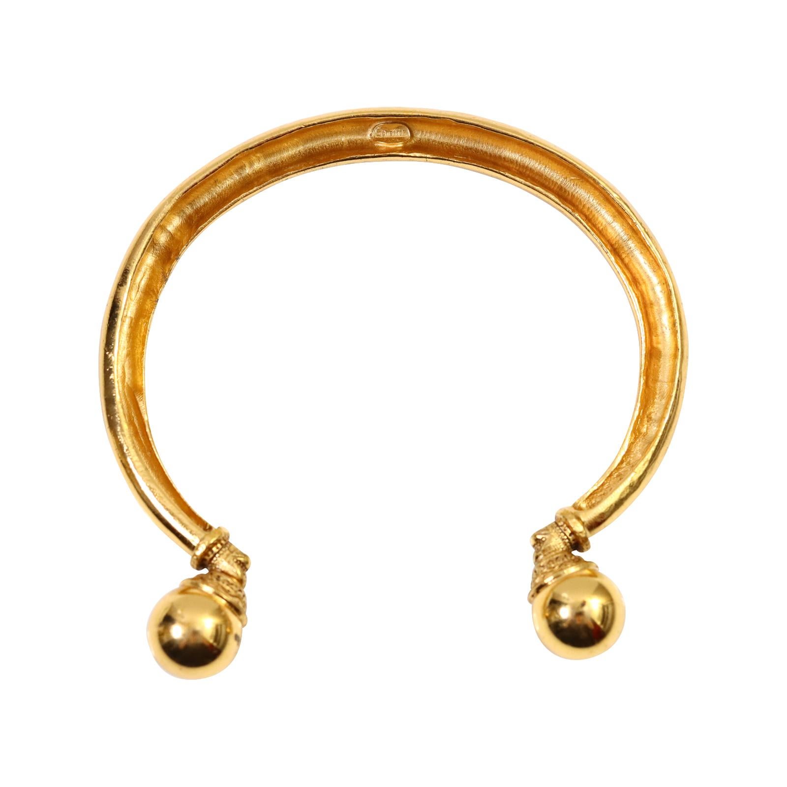 Vintage Jean Louis  Scherrer Two Ball Choker Necklace Circa 1980s In Good Condition For Sale In New York, NY