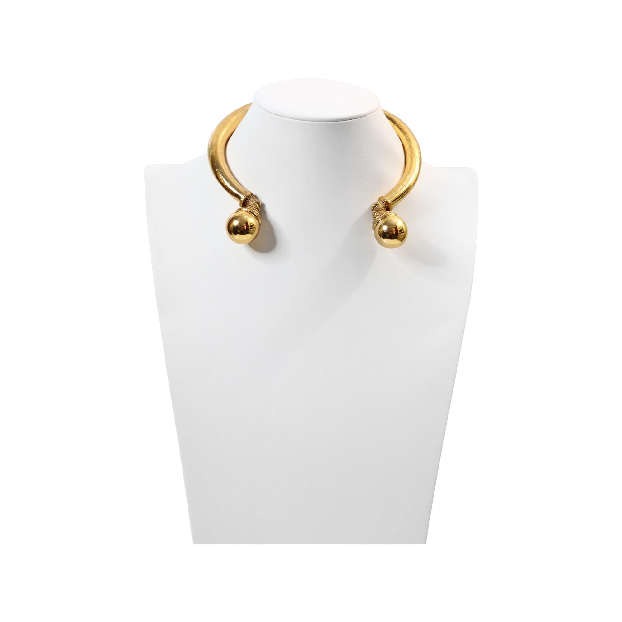 Vintage By Jean Louis  Scherrer Choker-Halskette mit zwei Kugeln, ca. 1980er Jahre im Zustand „Gut“ im Angebot in New York, NY