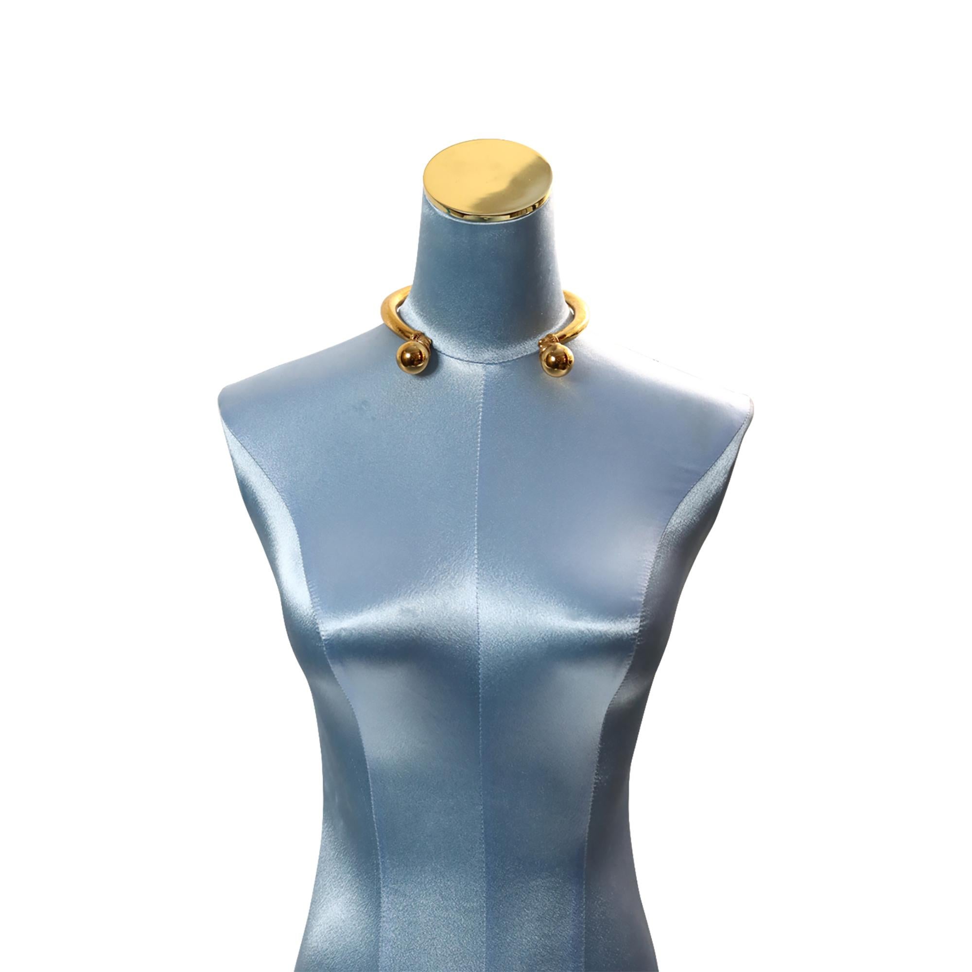 Vintage By Jean Louis  Scherrer Choker-Halskette mit zwei Kugeln, ca. 1980er Jahre im Angebot 3