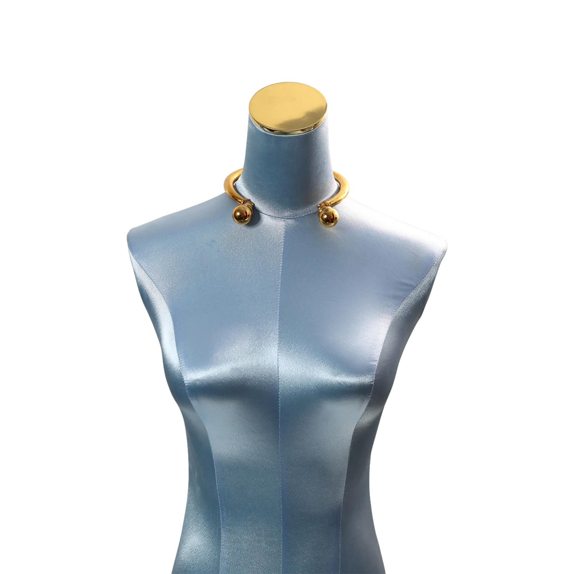 Vintage By Jean Louis  Scherrer Choker-Halskette mit zwei Kugeln, ca. 1980er Jahre im Angebot 4
