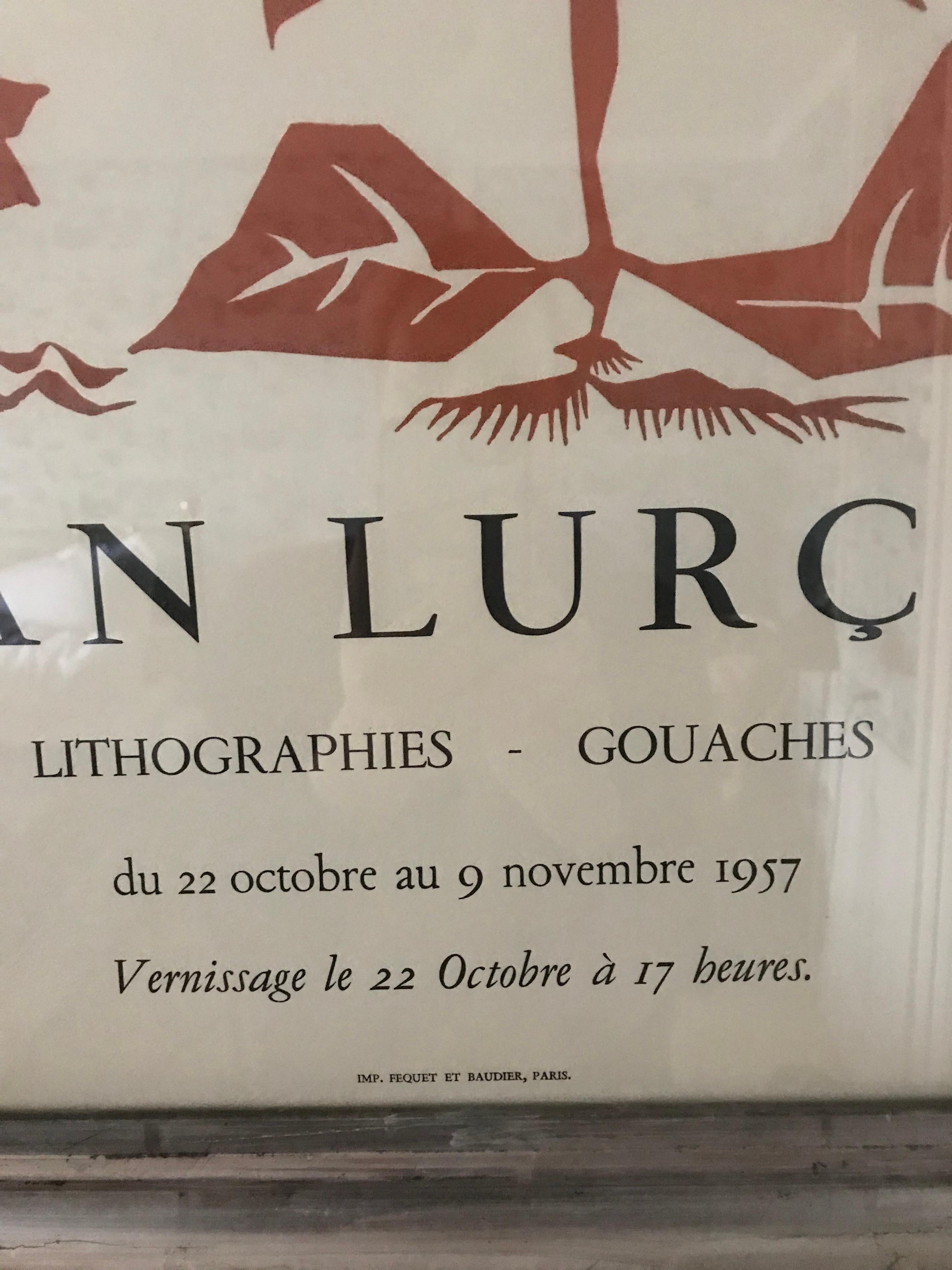 French Vintage Jean Lurçat Exhibition Poster