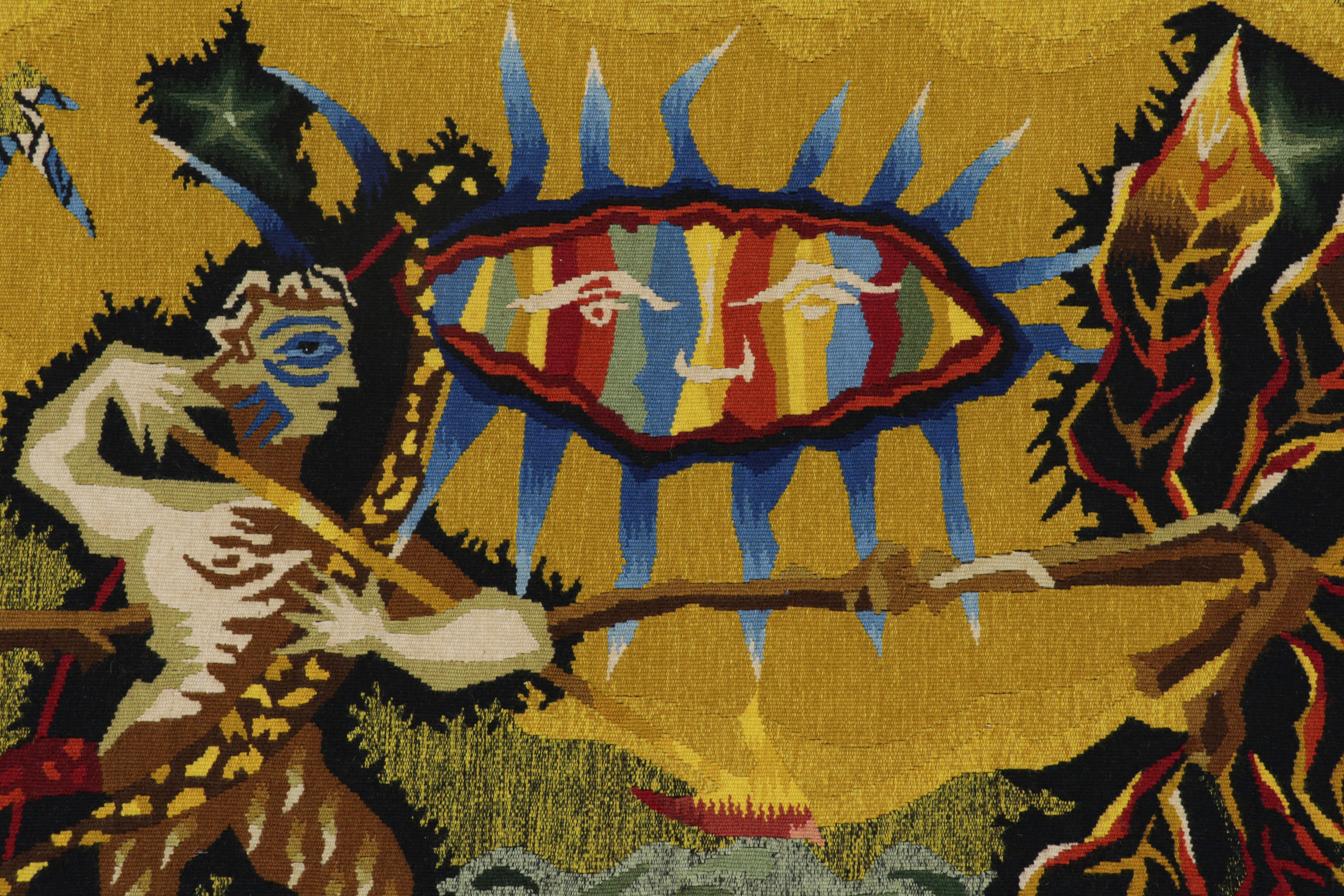 Vintage Jean Lurcat Pictorial Tapestry “The Bribeur”  Rug & Kilim In Good Condition For Sale In Long Island City, NY