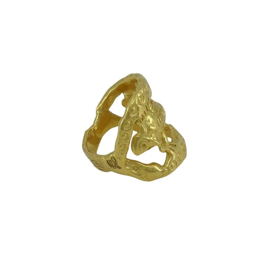 Vintage Jean Mahie 22k Darling Monsters Ring For Sale 2