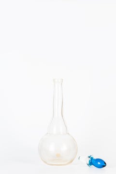 Vintage Jean Mell Murano Glass Bottle, Italy, 1970s, Elegant Design