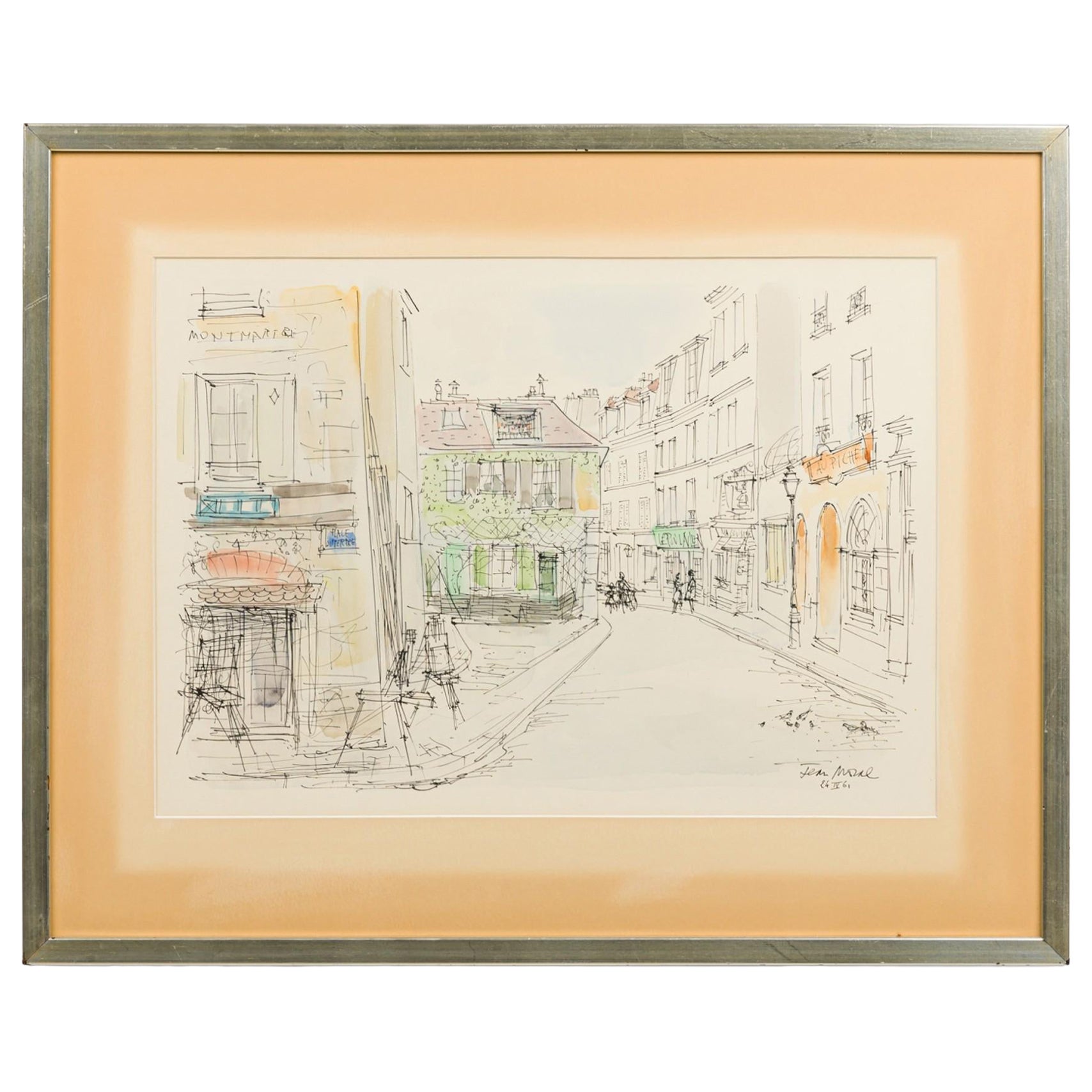 Vintage Jean Morel Paris street scene